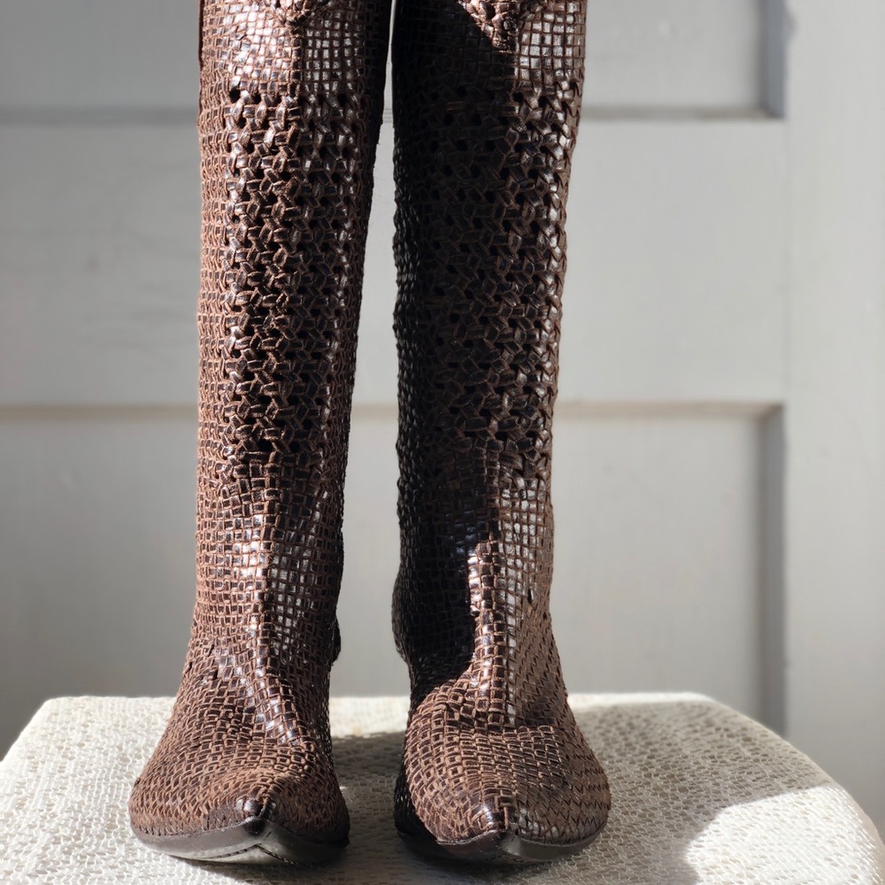 GIANNI BARBATO Brown Leather Boots SZ 38